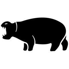 
Wild animal rhinoceros glyph vector
