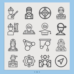 Simple set of encompasses related lineal icons.