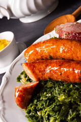 oldenburg kale with pinkel sausage and kassler