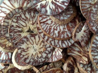 Close up of chips betel nuts (chips supari)