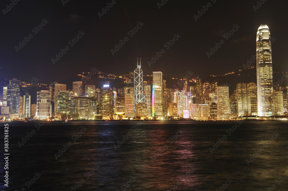 Poster hong kong cityscape at night