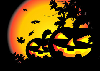 halloween background with pumpkin