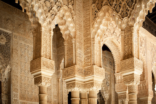 Architecture detail of the Alhambra palace, Granada, Spain