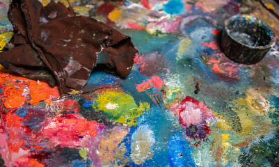 Background image of oil-paint palette