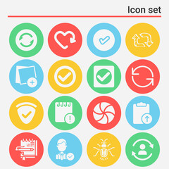 16 pack of restrained  filled web icons set