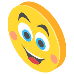 Fototapeta premium Emoji isometric design for expression of feelings 