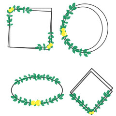 set of frames lemon wreath