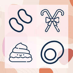 Simple set of rock candy related lineal icons