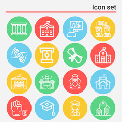 16 pack of faculty  lineal web icons set