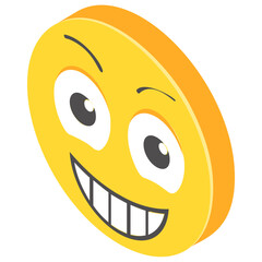 
Emoji isometric design for expression of feelings
