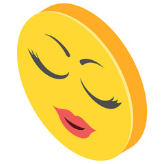 
Emoji isometric design for expression of feelings
