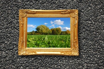 painting in image frame