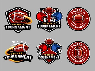 Set of american football Logo. American football logo and badge. American football vector illustration