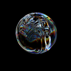 3d illustration sphere abstract colorful gradient textured round shape design element isolated on black
