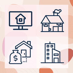 Simple set of landed related lineal icons