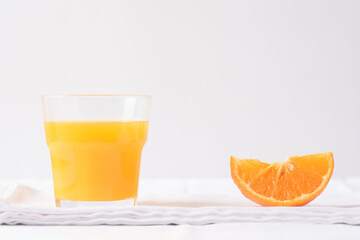 Fresh orange fruit on white background