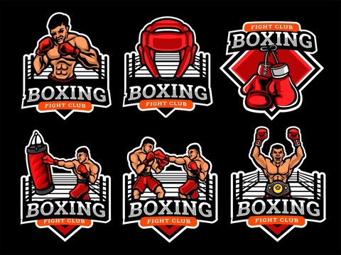 Set of boxing Logo. Boxing logo and badge. Boxing vector illustration