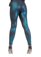 Sexy stylish legs in shimmering green leggins