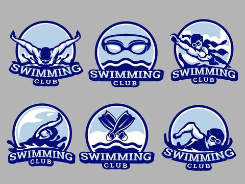 Set of swimming Logo. Swimming logo and badge. Swimming vector illustration