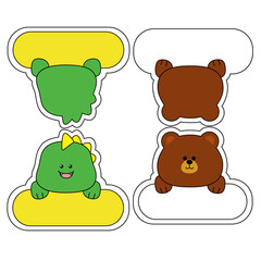 It is made up of the front and back of the animal name tag.