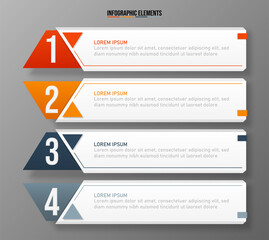 Colorful infographic elements template, Business concept with 4 options, steps or processes and marketing can be used for workflow layout and presentation.