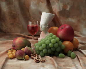 フルーツとワイングラス