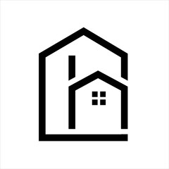 House letter h logo, house letter h logo design vector illustration, house letter h logo design template vector stock illustration