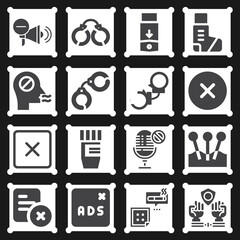 16 pack of go away  filled web icons set