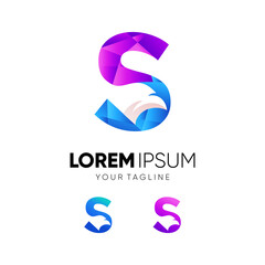 Letter S Eagle Colorful Logo Design Vector
