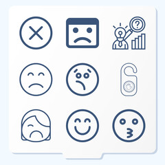 Simple set of 9 icons related to trouble
