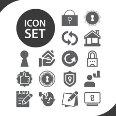 Simple set of attribute related filled icons.