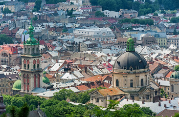 The aerial view to Lviv, Ukraine