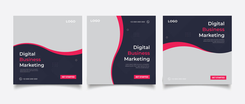 Digital business marketing banner for social media post template 