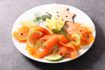 smoked salmon with lemon and dill