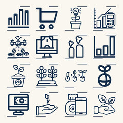 Simple set of owed related lineal icons.