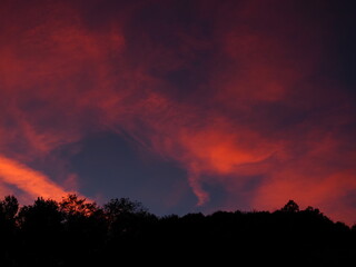 texture back ground of the sky , sunset and sunlight colorful , red , ble and violet ,OLYMPUS DIGITAL CAMERA