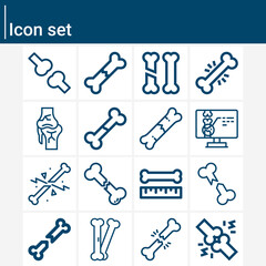 Simple set of connective tissue related lineal icons.