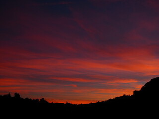 texture back ground of the sky , sunset and sunlight colorful , red , ble and violet ,OLYMPUS DIGITAL CAMERA