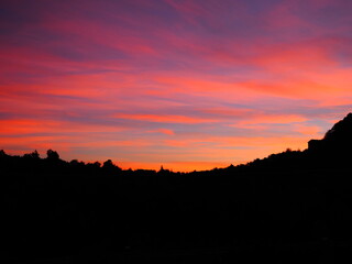 texture back ground of the sky , sunset and sunlight colorful , red , ble and violet ,OLYMPUS DIGITAL CAMERA