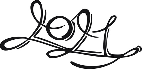 lettering, 2021, happy new year, merry christmas, sketch, black and white illustration