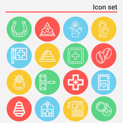 16 pack of ruin  lineal web icons set