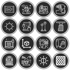 16 pack of dim  lineal web icons set