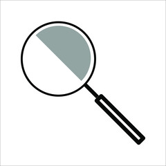 magnifier icon vector flat design on background. vector eps 10