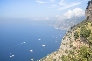 Fototapeta na wymiar Coastline of Positano city, Amalfi coast, Italy