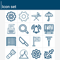 Simple set of mental object related lineal icons.