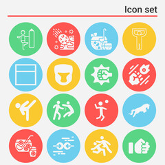 16 pack of hitting  filled web icons set