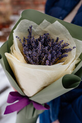 Bouquet of lavender in package