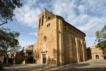 Fototapeta na wymiar Sant Pere church of medieval village of Pals, Girona province, Catalonia, Spain