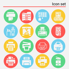 16 pack of peripheral  filled web icons set