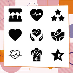 Simple set of 9 icons related to mortality